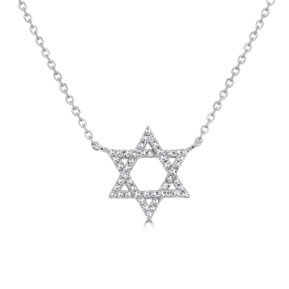 Private Label Star of David Diamond Necklace