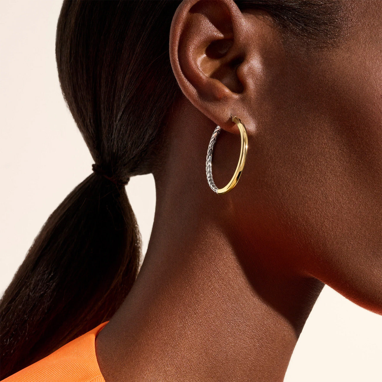 John Hardy Essentials Two-Tone Hoop Earrings - 30mm