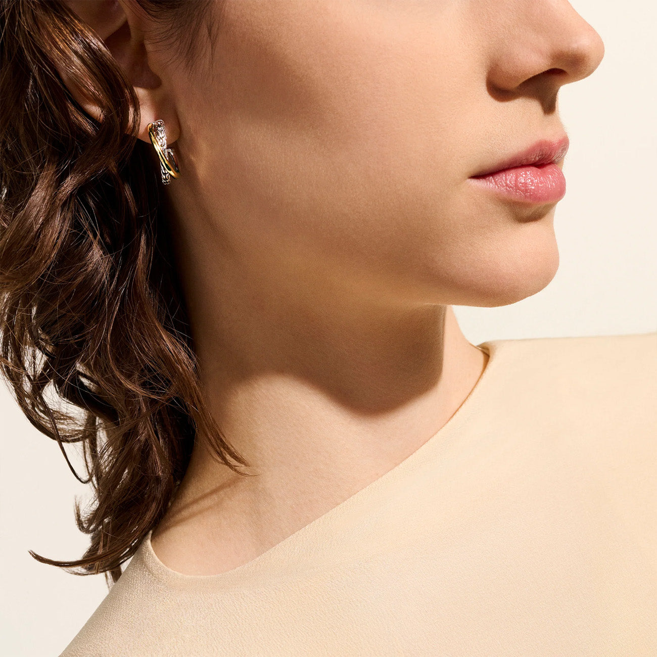 John Hardy Essentials Two-Tone Crossover Earrings - 20.5mm