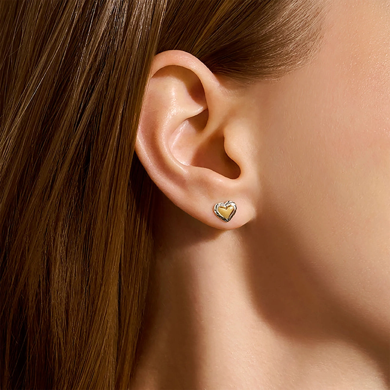 John Hardy Essential Two-Tone Heart Stud Earrings