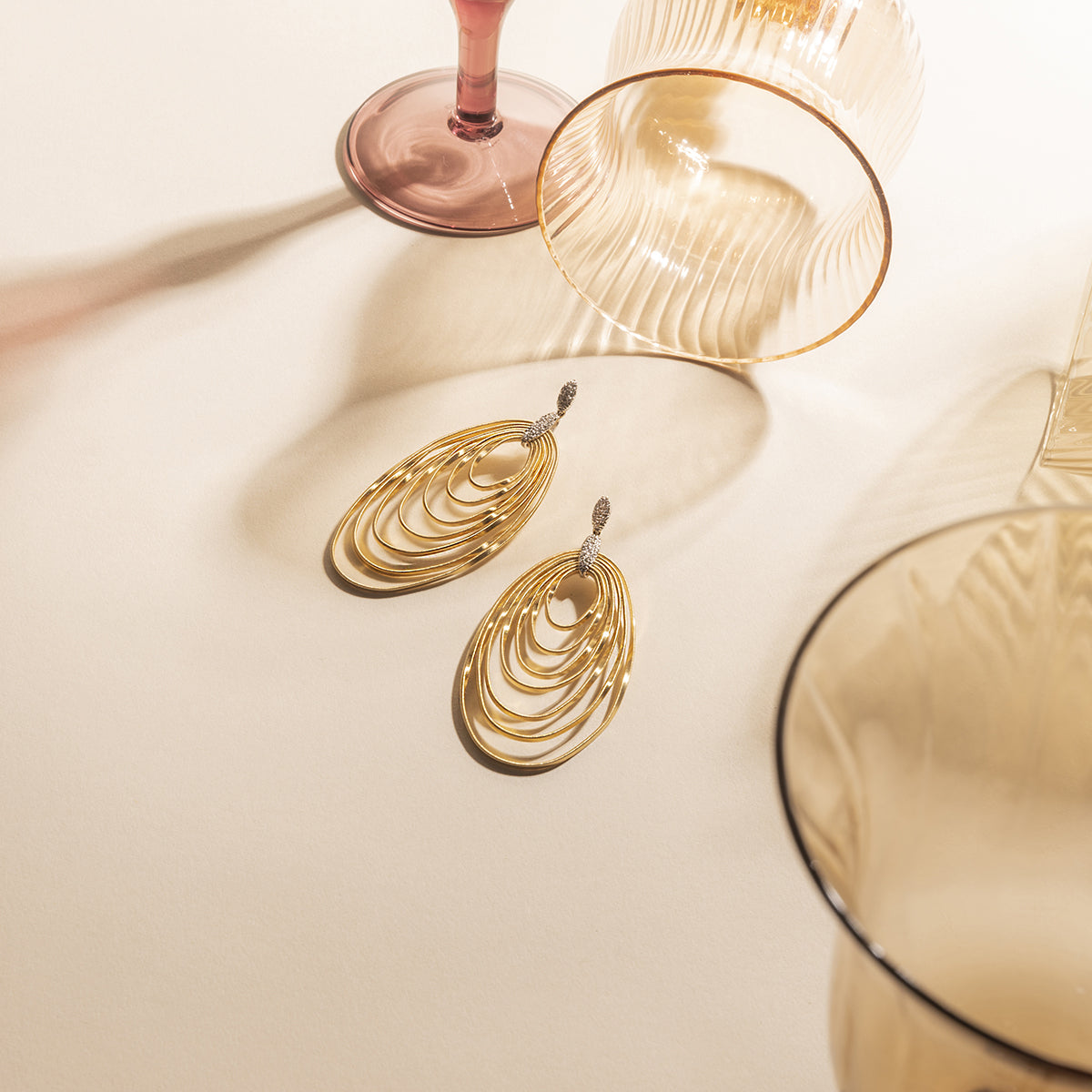 Marco Bicego Marrakech Onde Large Diamond Earrings in 18k Yellow Gold