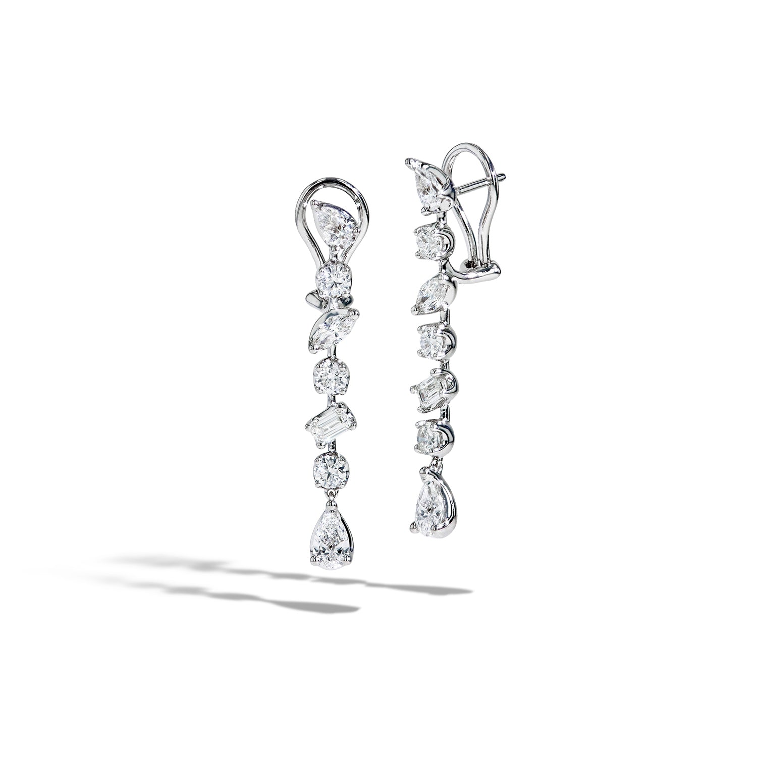 Fancy Shape Diamond Drop Earrings
