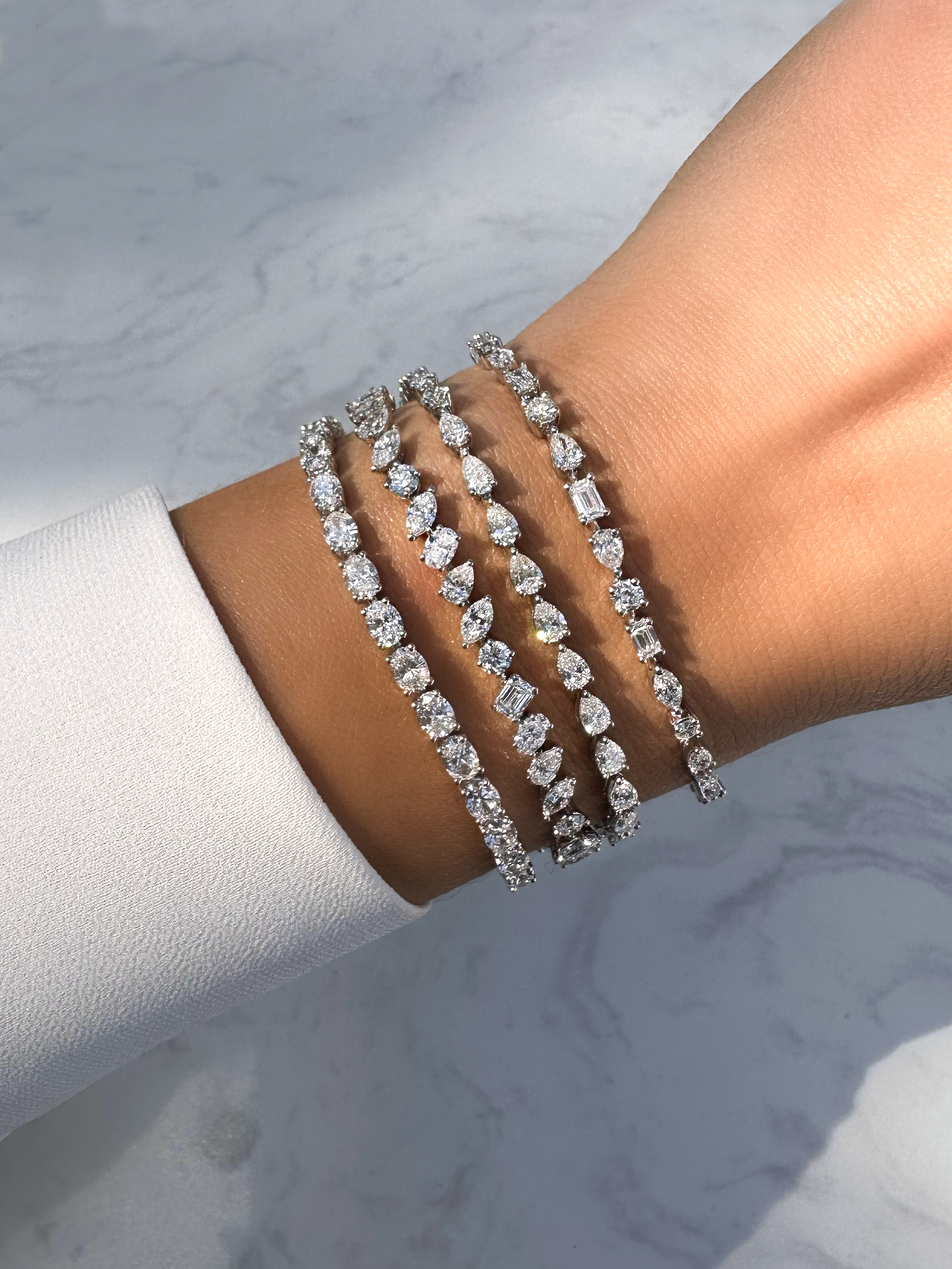 Fancy Shape Diamond Tennis Bracelet
