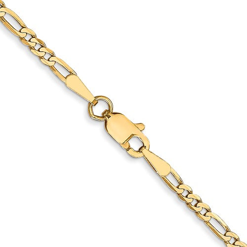 Lightweight Gold Figaro Women's Chain Necklace - 16 Inch