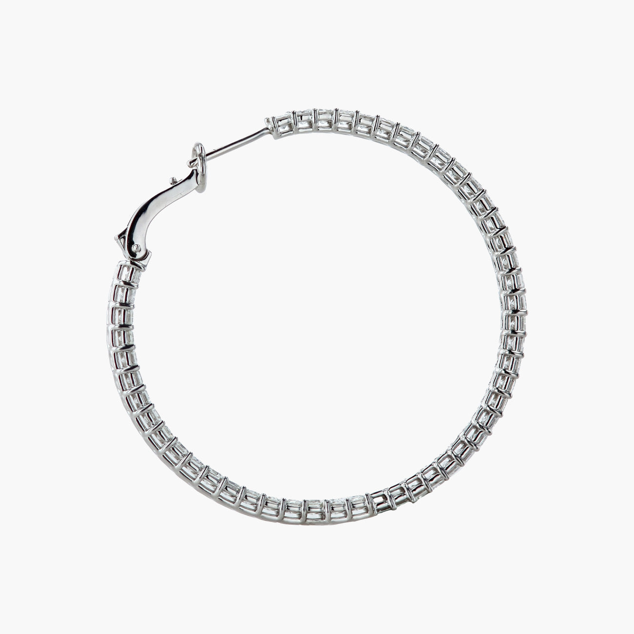 13 Carat Emerald-Cut Diamond In-and-Out Hoop Earrings