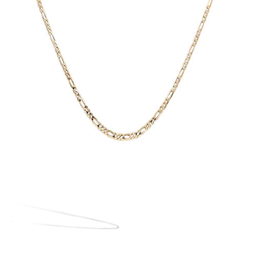 Lightweight Gold Figaro Women's Chain Necklace - 16 Inch