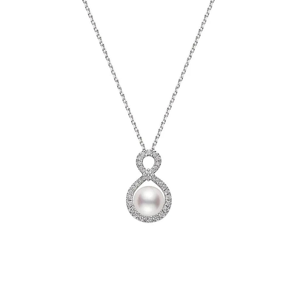 Mikimoto Riu Collection Diamond and Pearl Pendant