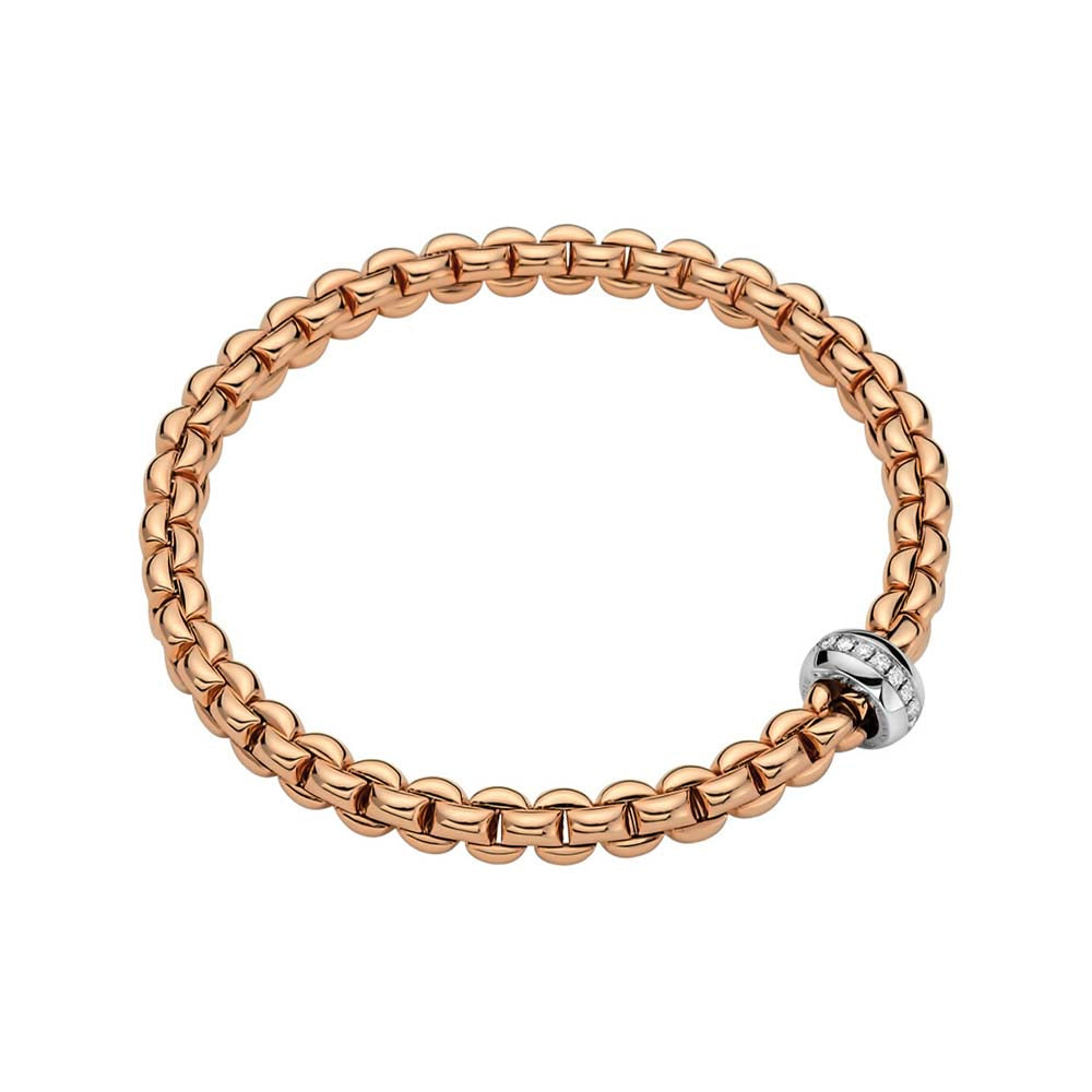 Fope Olly Rose Gold Diamond Station Bracelet