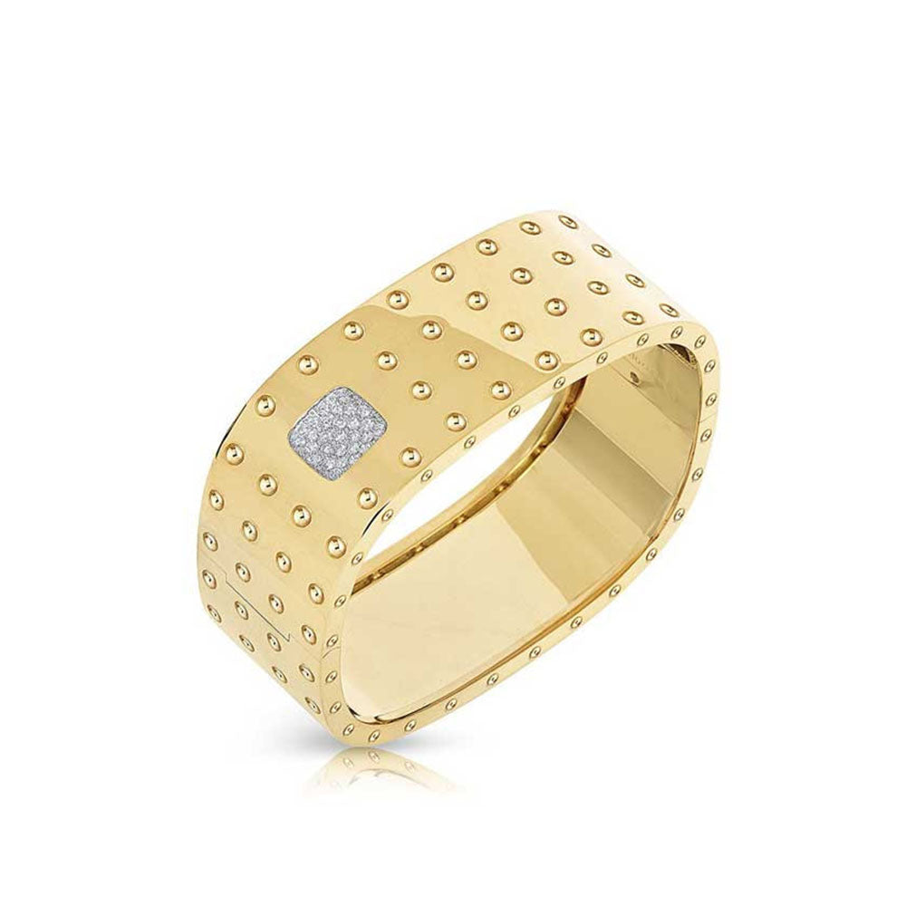 Roberto Coin Pois Moi Yellow Gold Four Row Diamond Bracelet