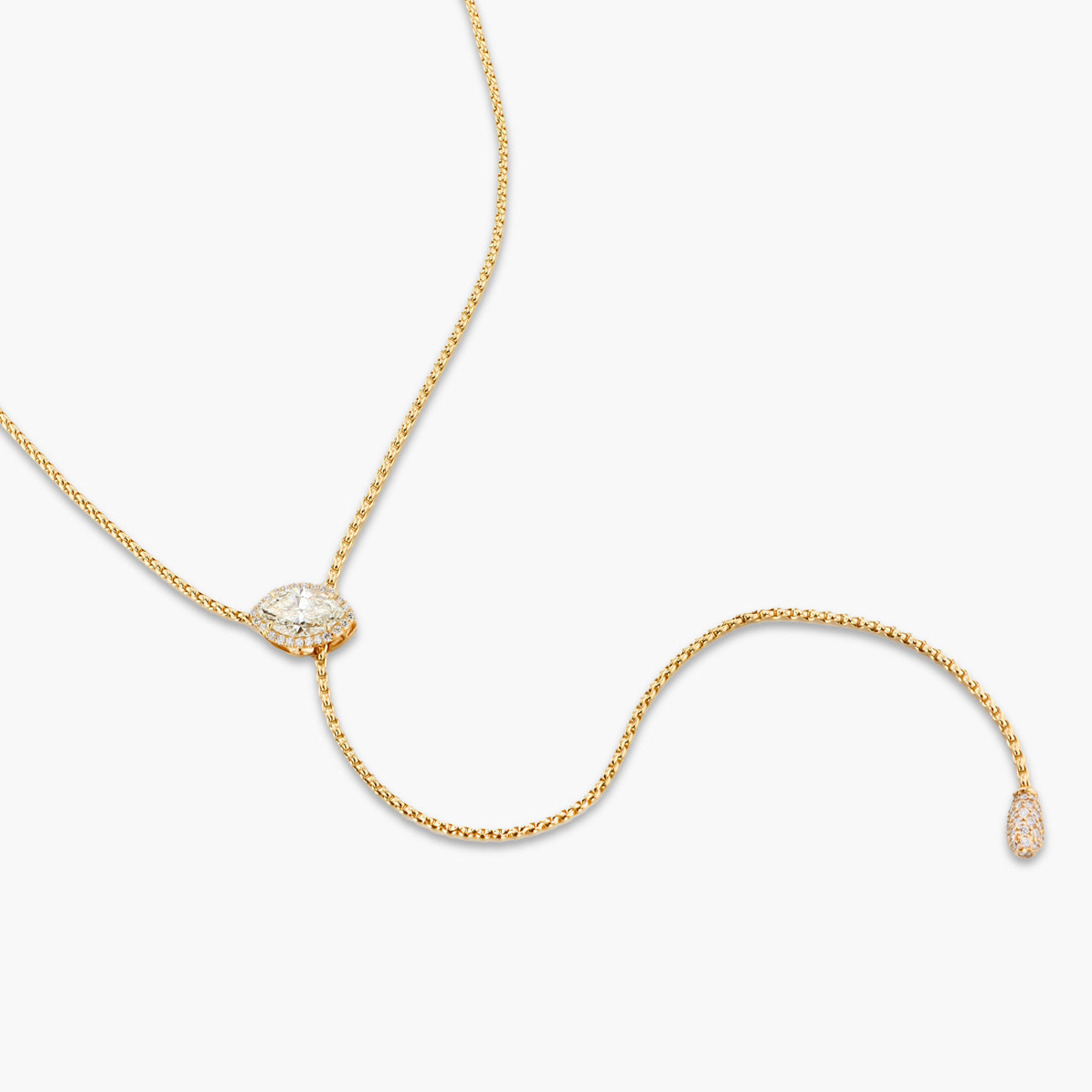 Robert Pelliccia Marquise Diamond Drop Lariat Necklace
