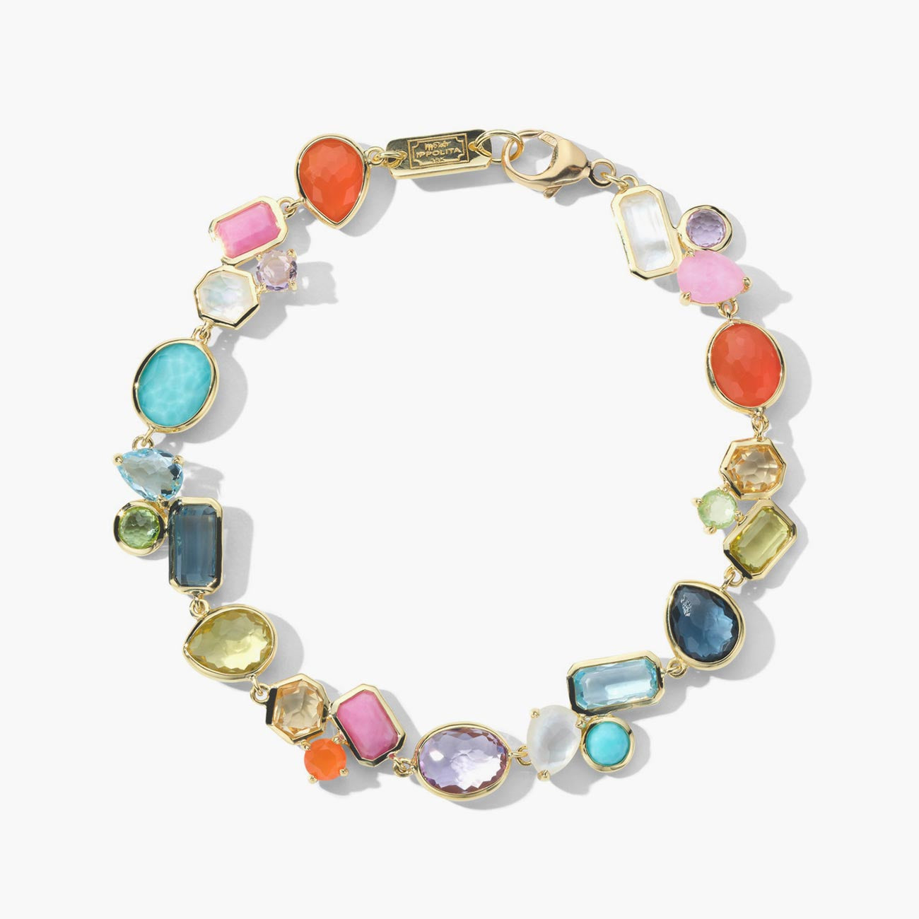 Ippolita Rock Candy Summer Rainbow Flexible Bracelet in 18K Yellow Gold
