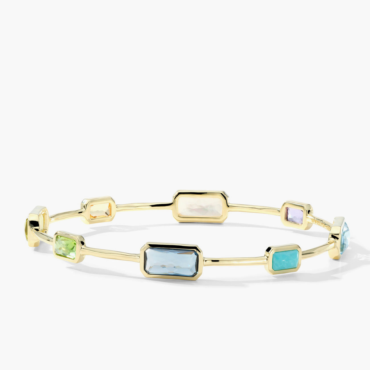 Ippolita Rock Candy Summer Rainbow Gelato Bangle in 18K Yellow Gold