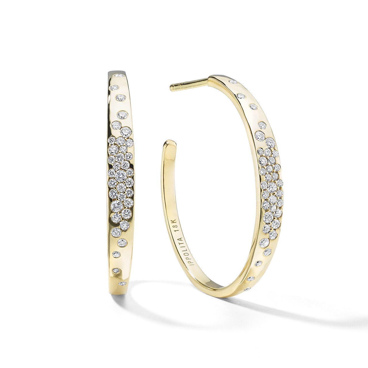 Ippolita Stardust Crinkle Hoop Diamond Earrings