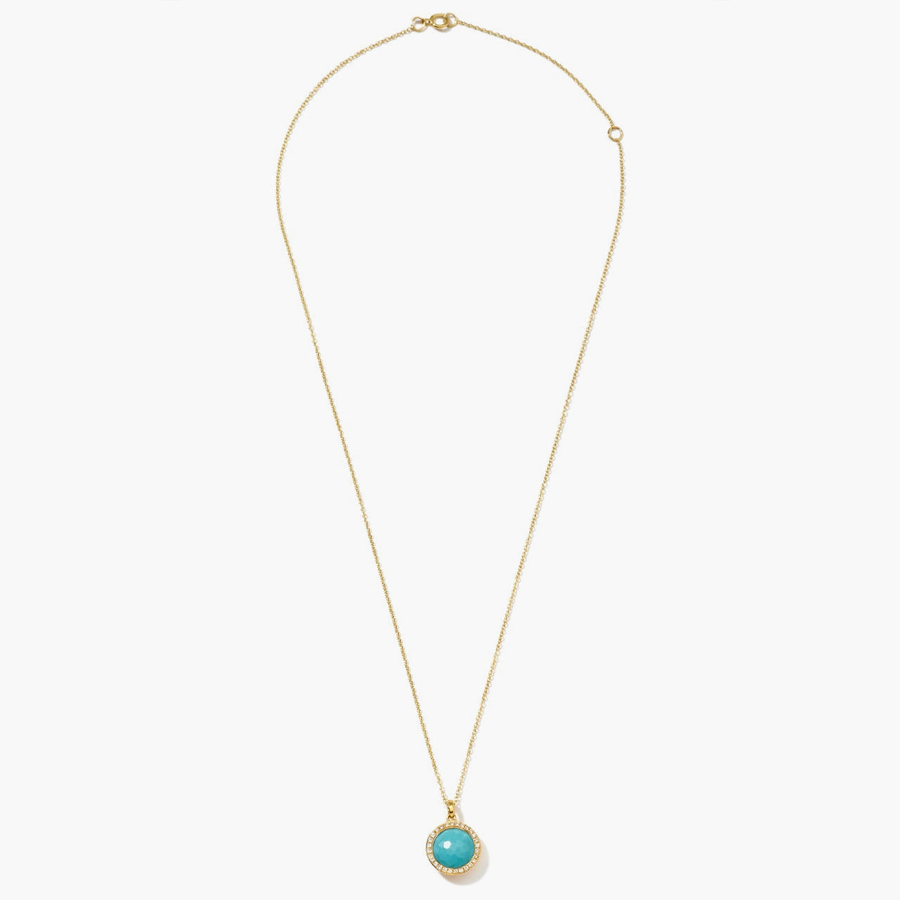 Ippolita Lollipop Small Turquoise Pendant Necklace with Diamonds in Yellow Gold