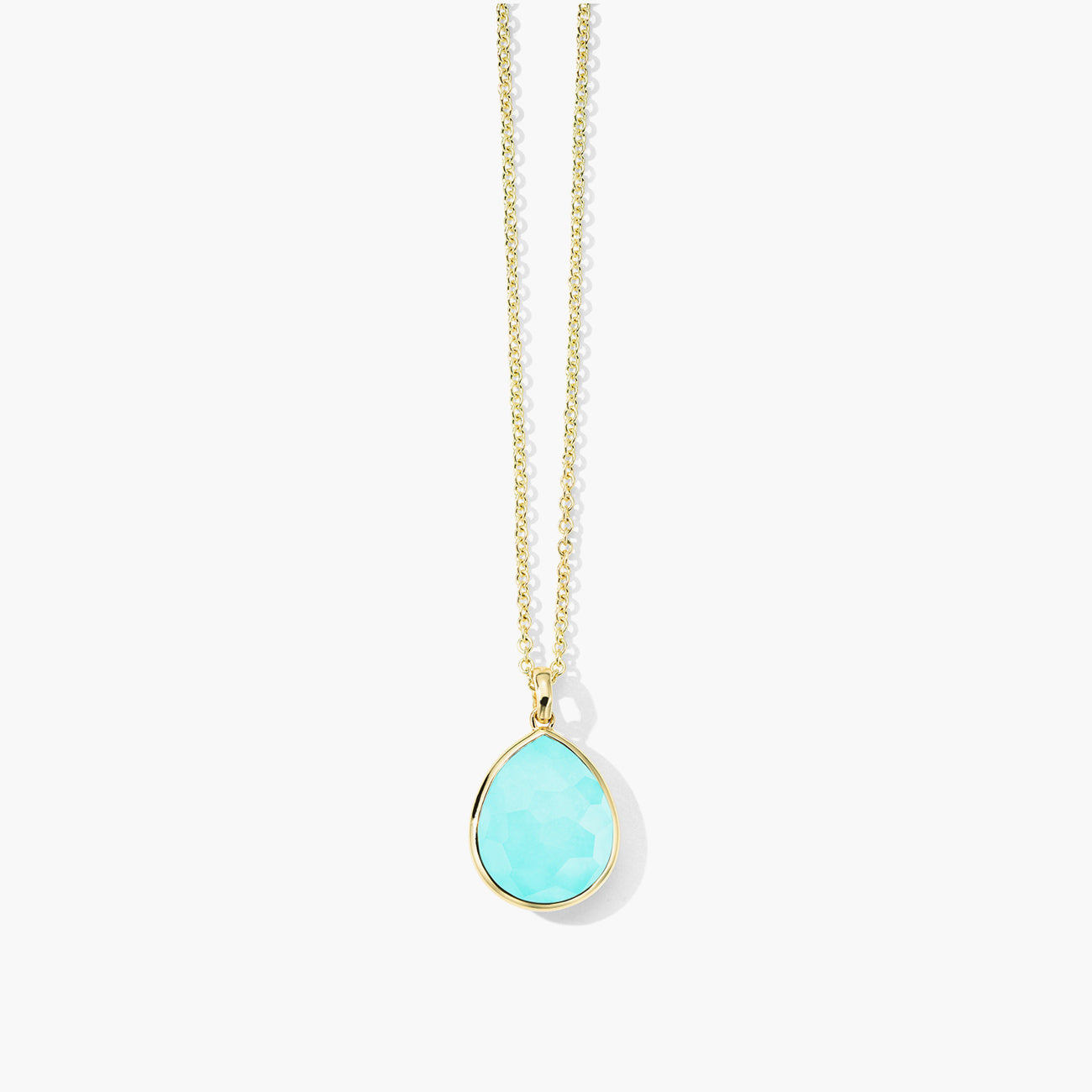 Ippolita Rock Candy Medium Turquoise Teardrop Pendant in 18K Yellow Gold