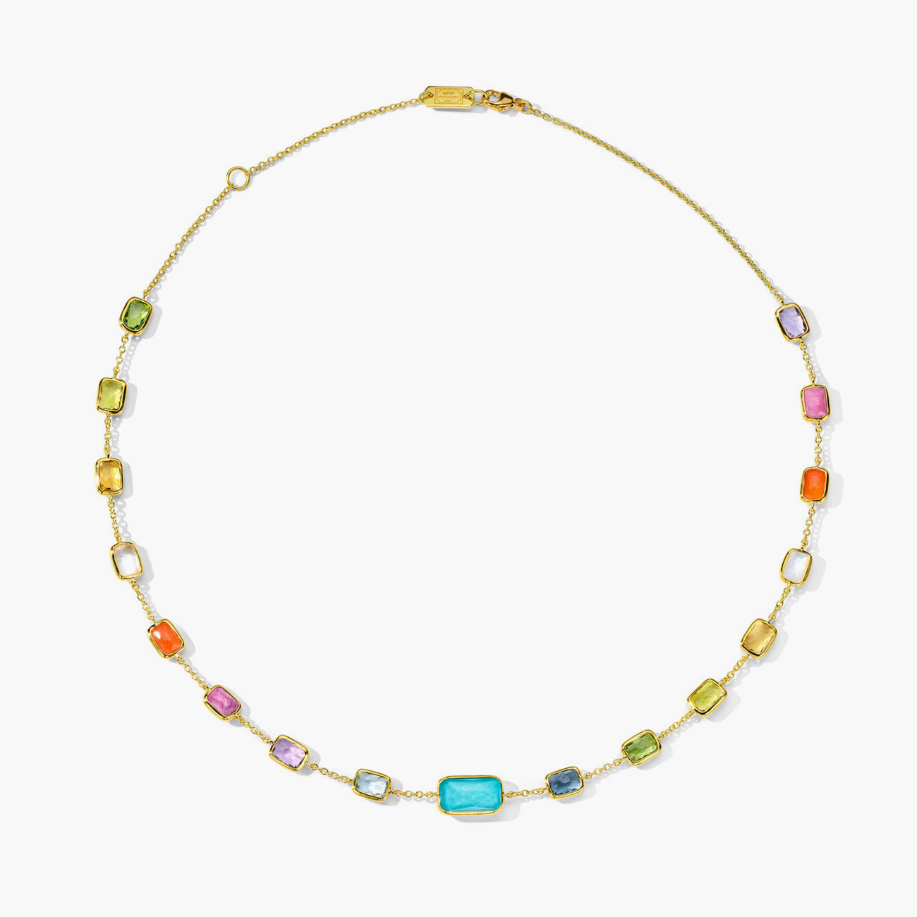 Ippolita Rock Candy Short Summer Rainbow Chain Necklace In 18K Yellow Gold