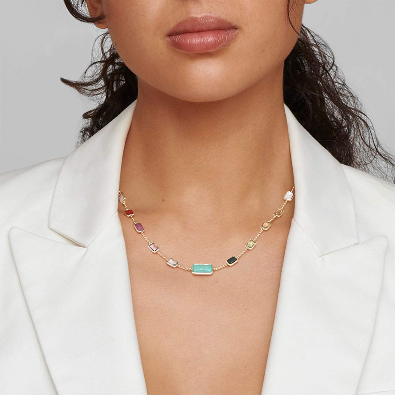 Ippolita Rock Candy Short Summer Rainbow Chain Necklace In 18K Yellow Gold