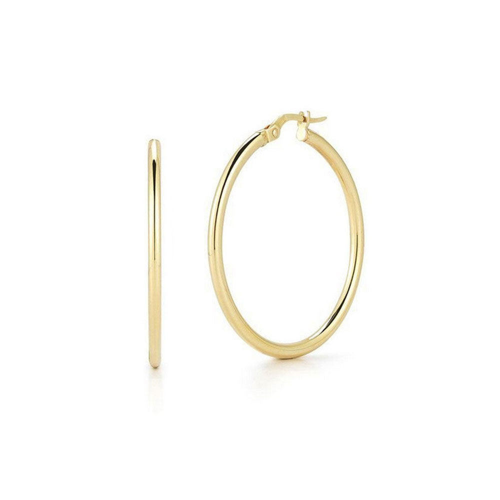 Roberto Coin Yellow Gold 35mm Hoop Earrings