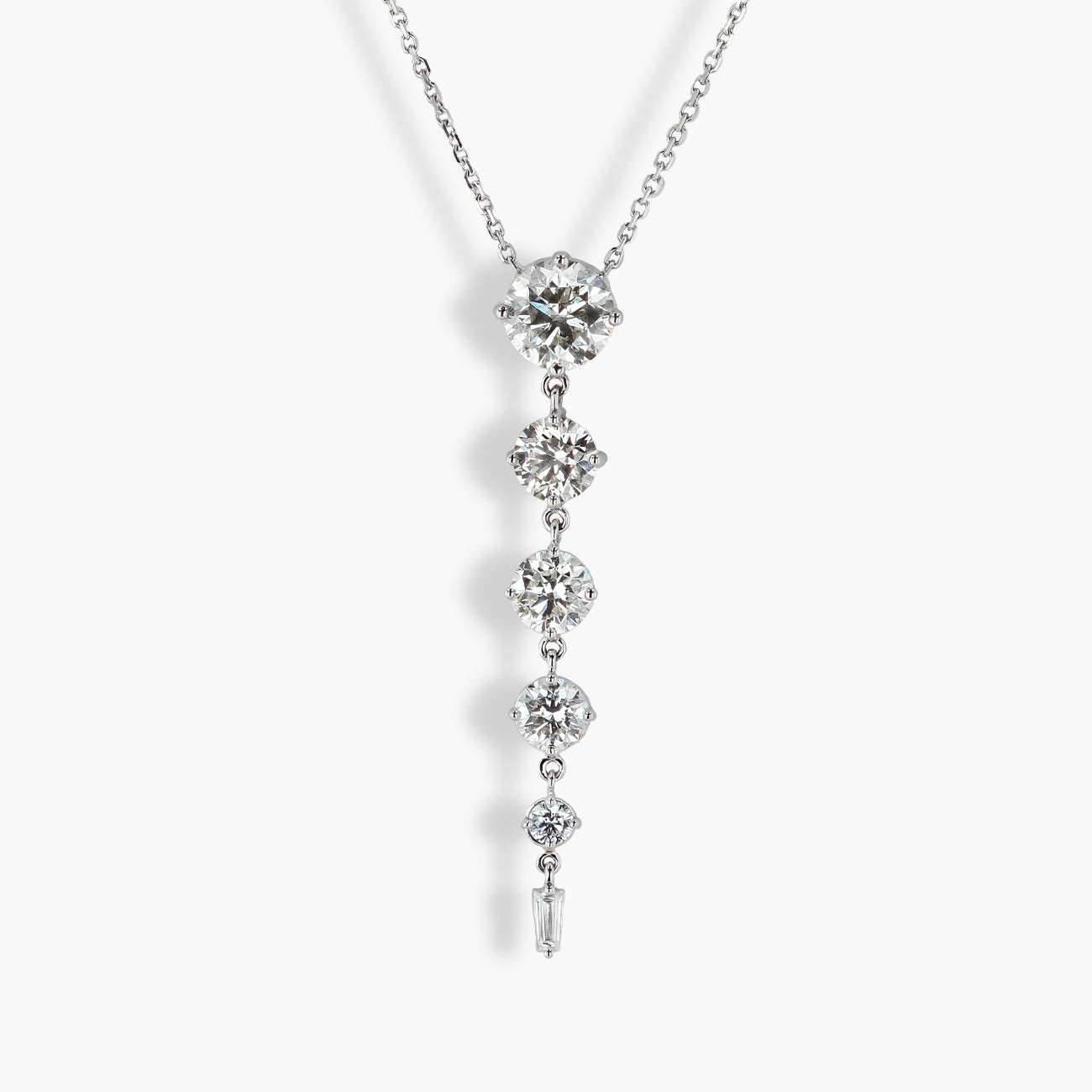 Robert Pelliccia 3 Carat Graduating Diamond Drop Pendant Necklace