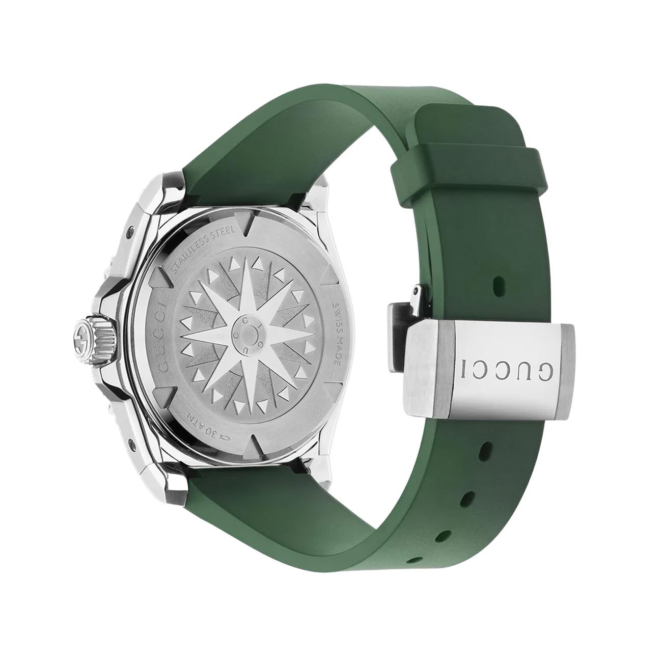 Gucci Dive Green Dial Black Bezel on Green Rubber Strap - 40mm