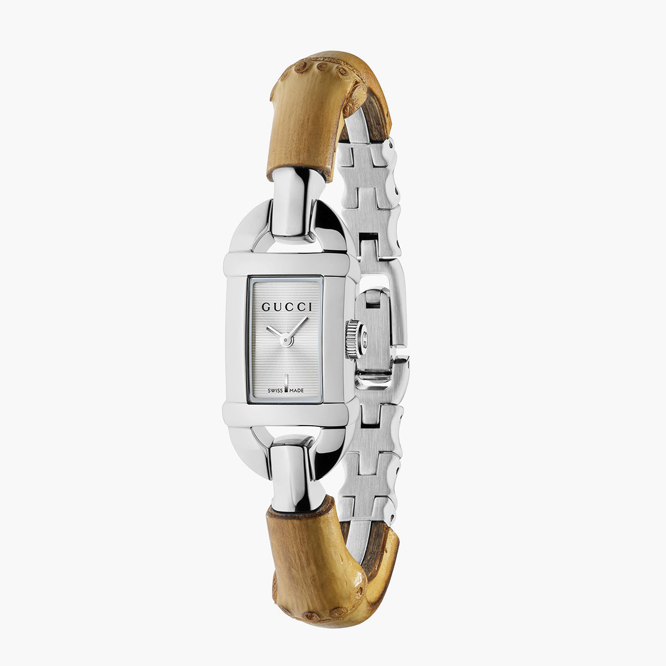 Gucci Bamboo White Dial Bangle Watch - 22mm