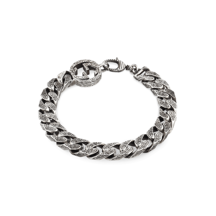 Gucci Interlocking Silver Chain Bracelet