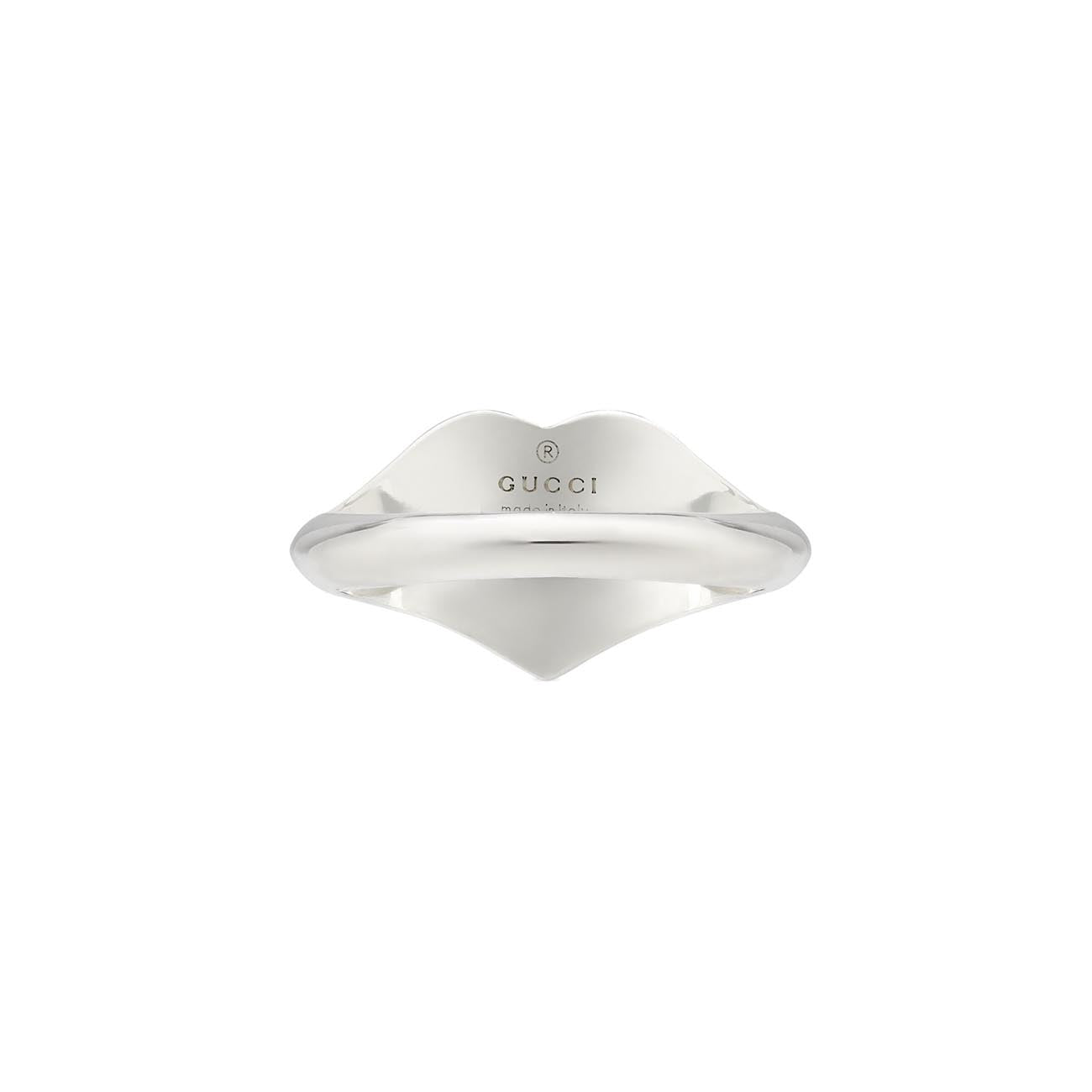 Gucci Heart Mother-of-Pearl Enamel Signet Ring