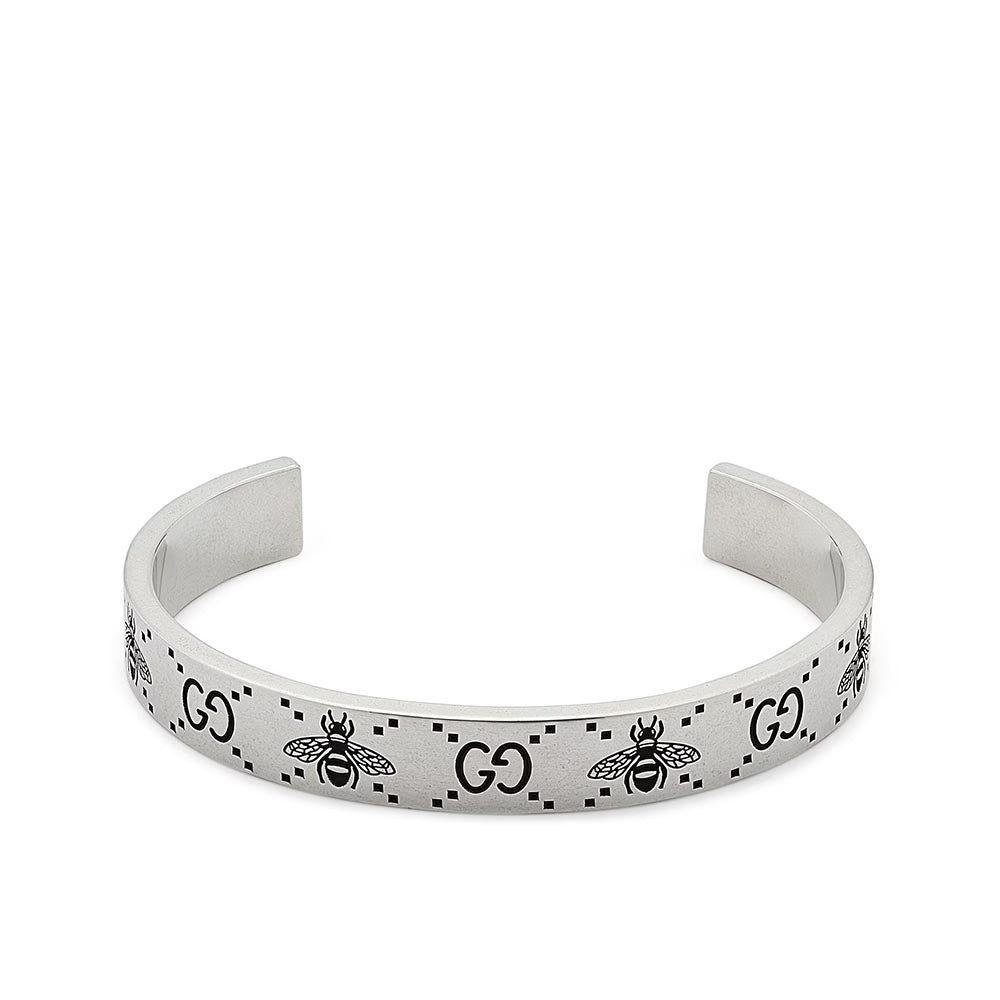 Gucci GG and Bee Engraved Cuff