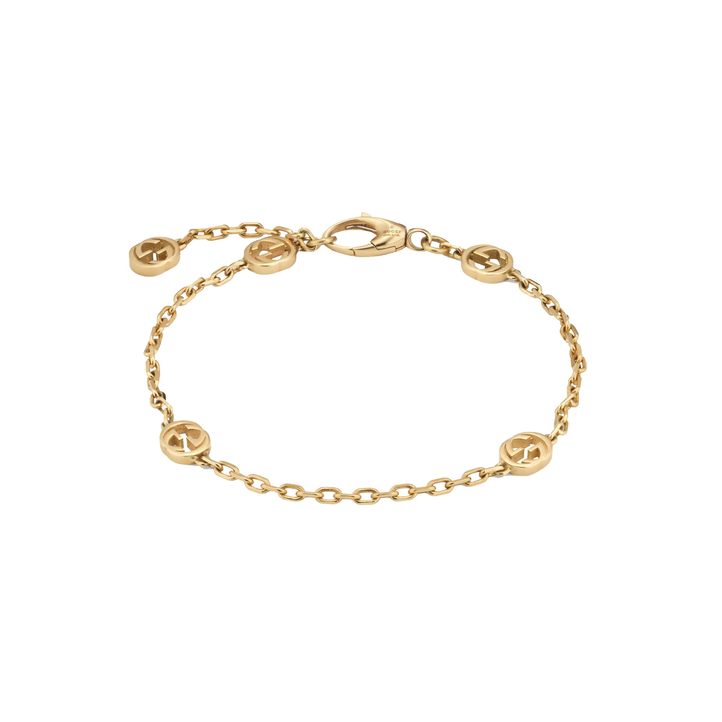 Gucci Interlocking Sation Bracelet in Yellow Gold