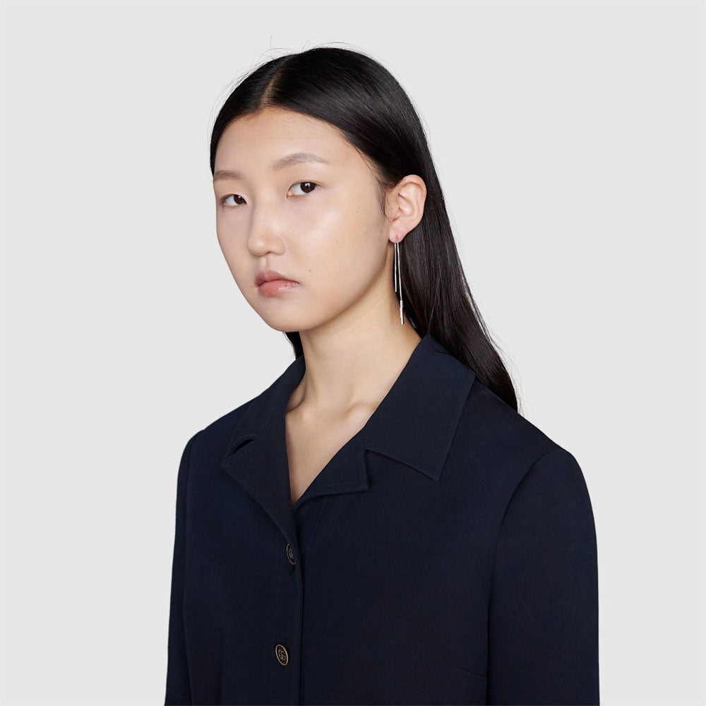 Gucci Link to Love Threader Earrings in White Gold