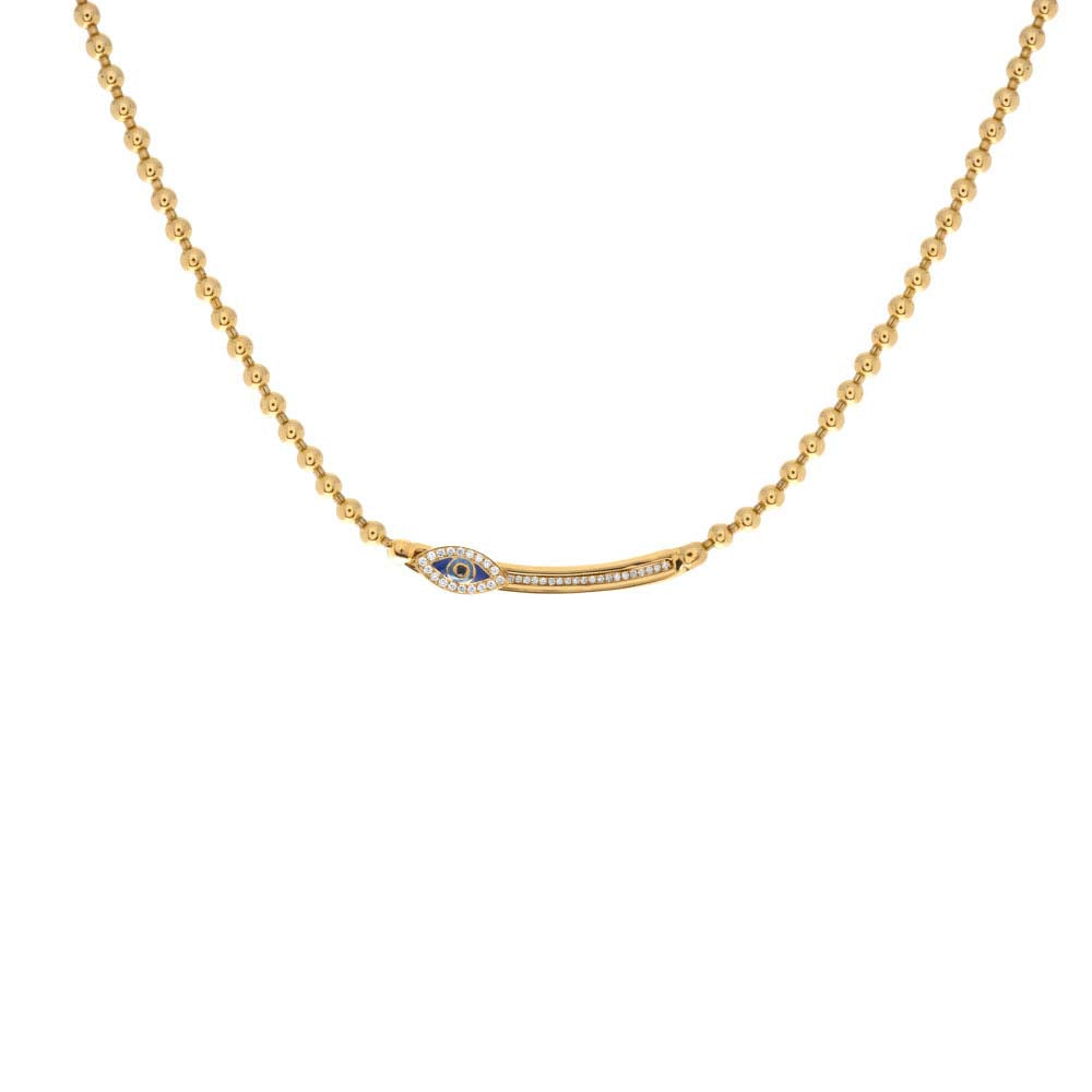 Hulchi Belluni Tresore Gold Evil Eye Bar Necklace