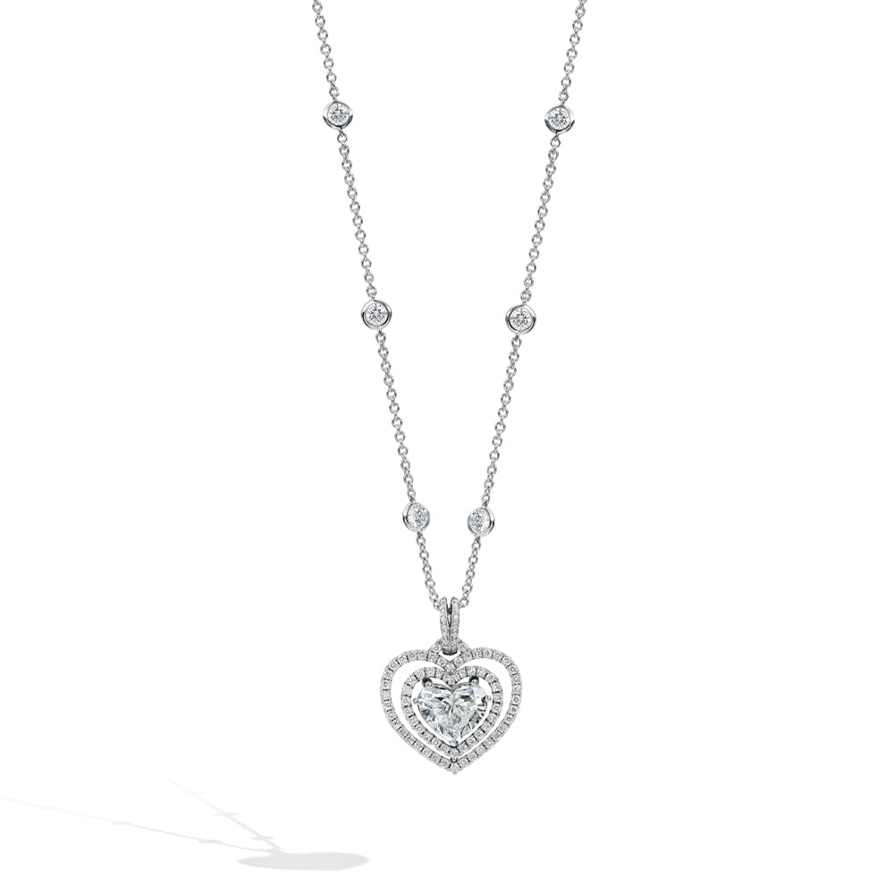 Robert Pelliccia 1.50 Carat Heart Diamond Necklace