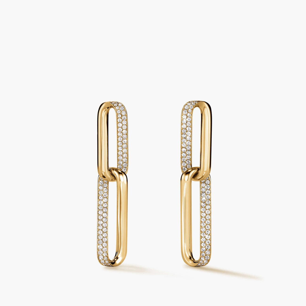 Hearts on Fire INSIDE/OUT Diamond Link Earrings in 18k Yellow Gold