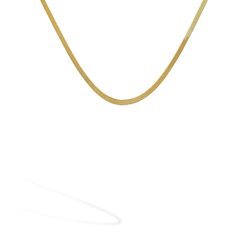 Gold Herringbone Necklace - 3.0 mm