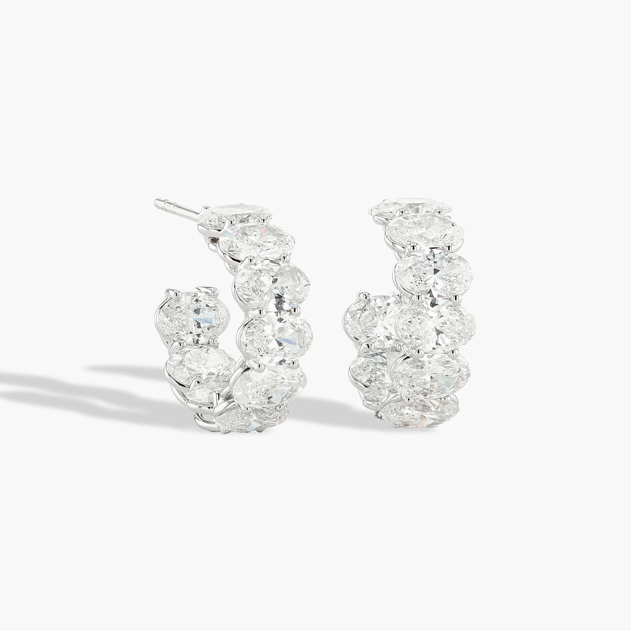 9 Carat Oval Diamond In-and-Out Hoop Earrings