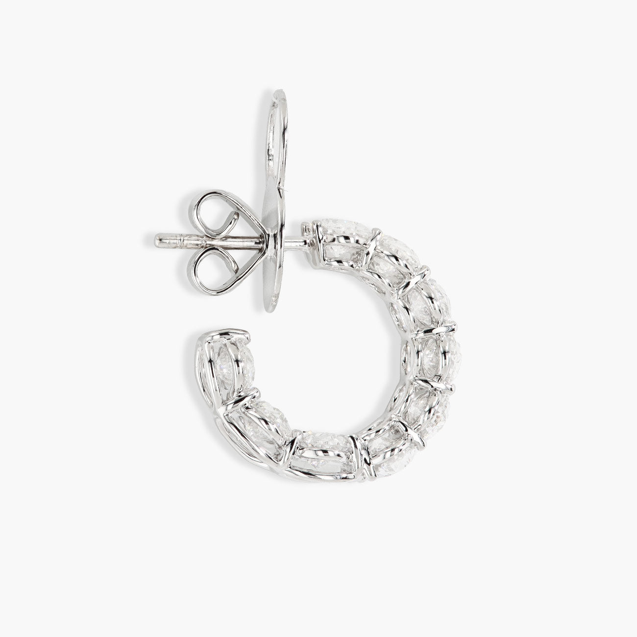 9 Carat Oval Diamond In-and-Out Hoop Earrings