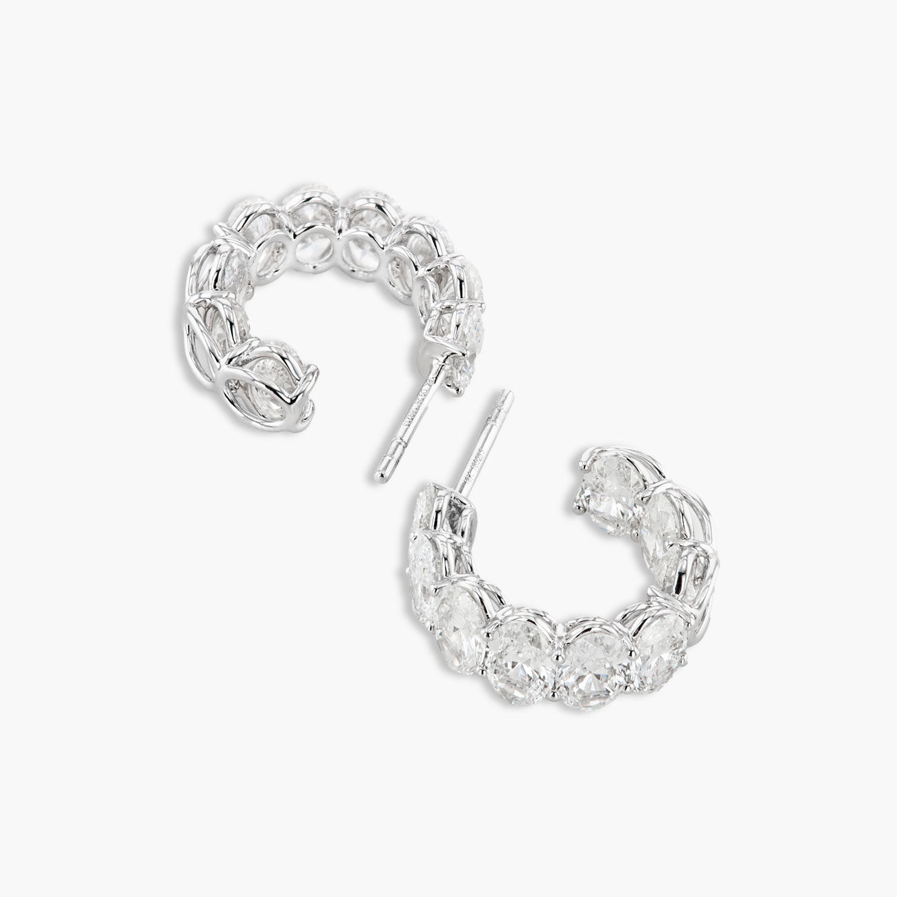 9 Carat Oval Diamond In-and-Out Hoop Earrings