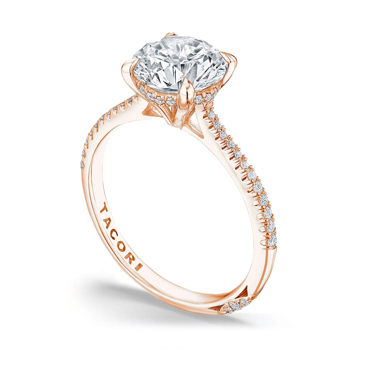 Tacori Founders Collection Round Halfway Pave Hidden Halo Engagement Ring