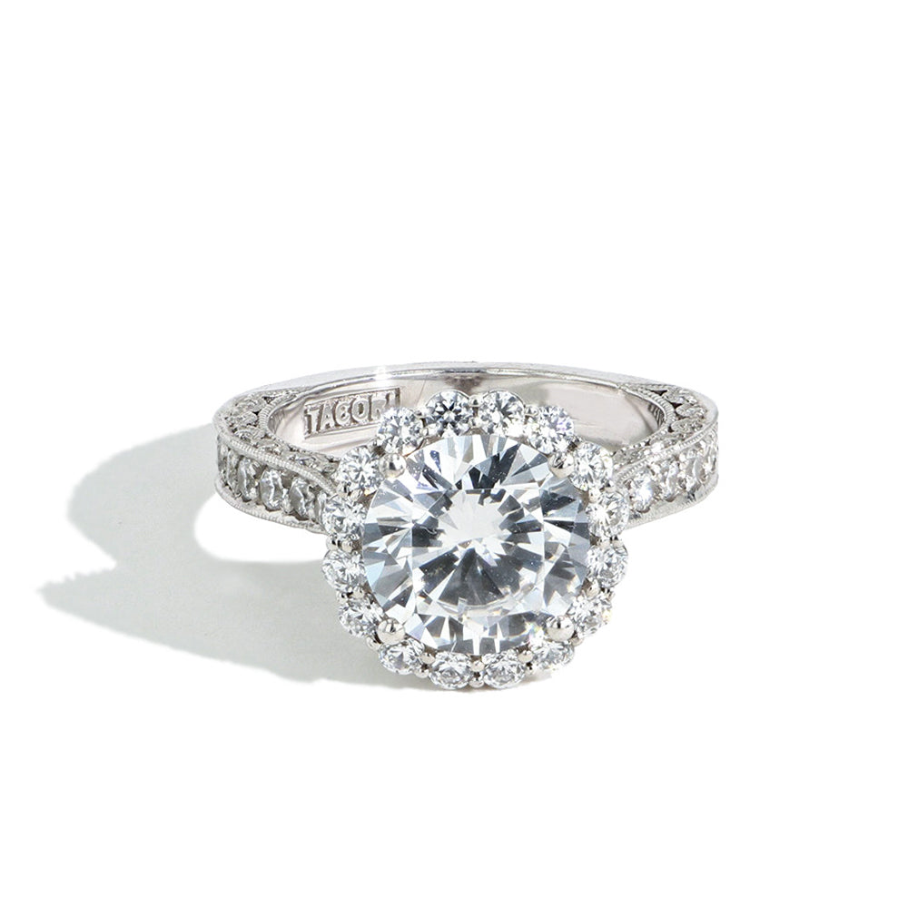 Tacori Royal T Round Halo Pave Engagement Ring Setting