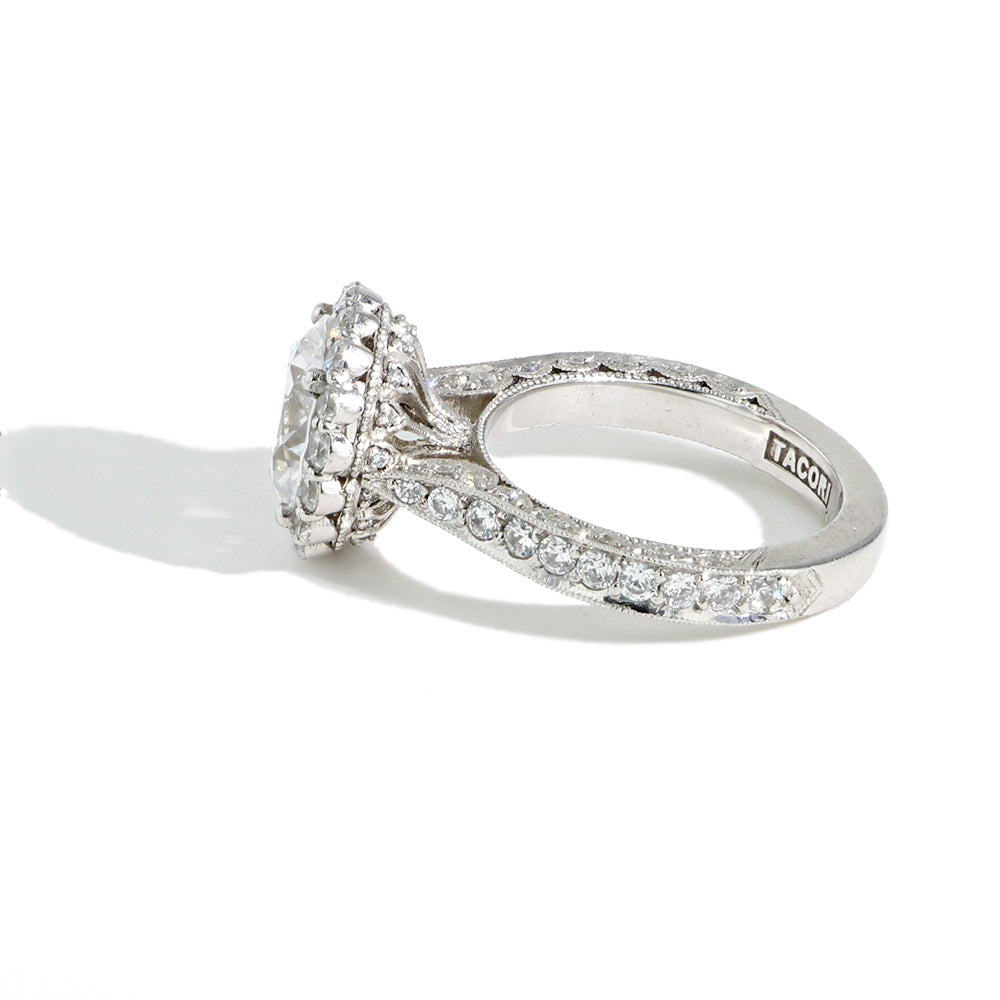 Tacori Royal T Round Halo Pave Engagement Ring Setting