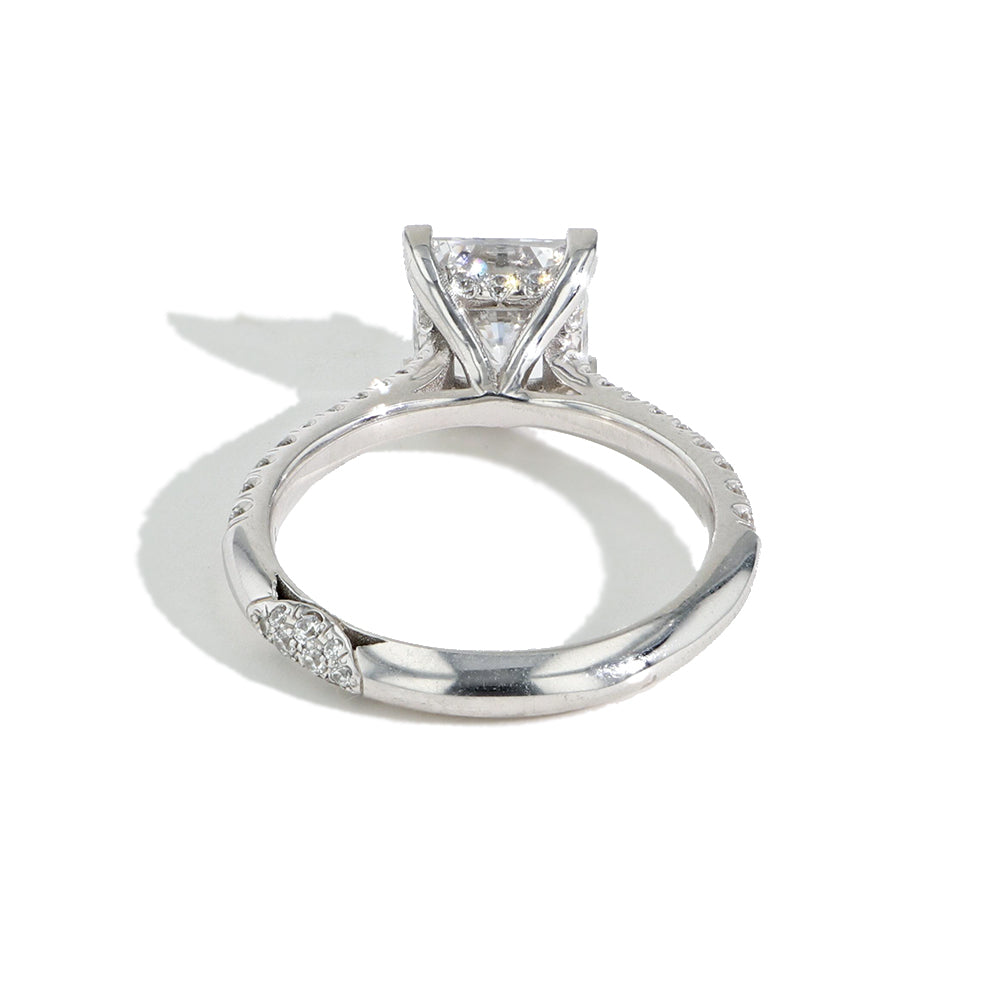 Tacori Royal T Princess Cut Hidden Halo Pave Engagement Ring Setting