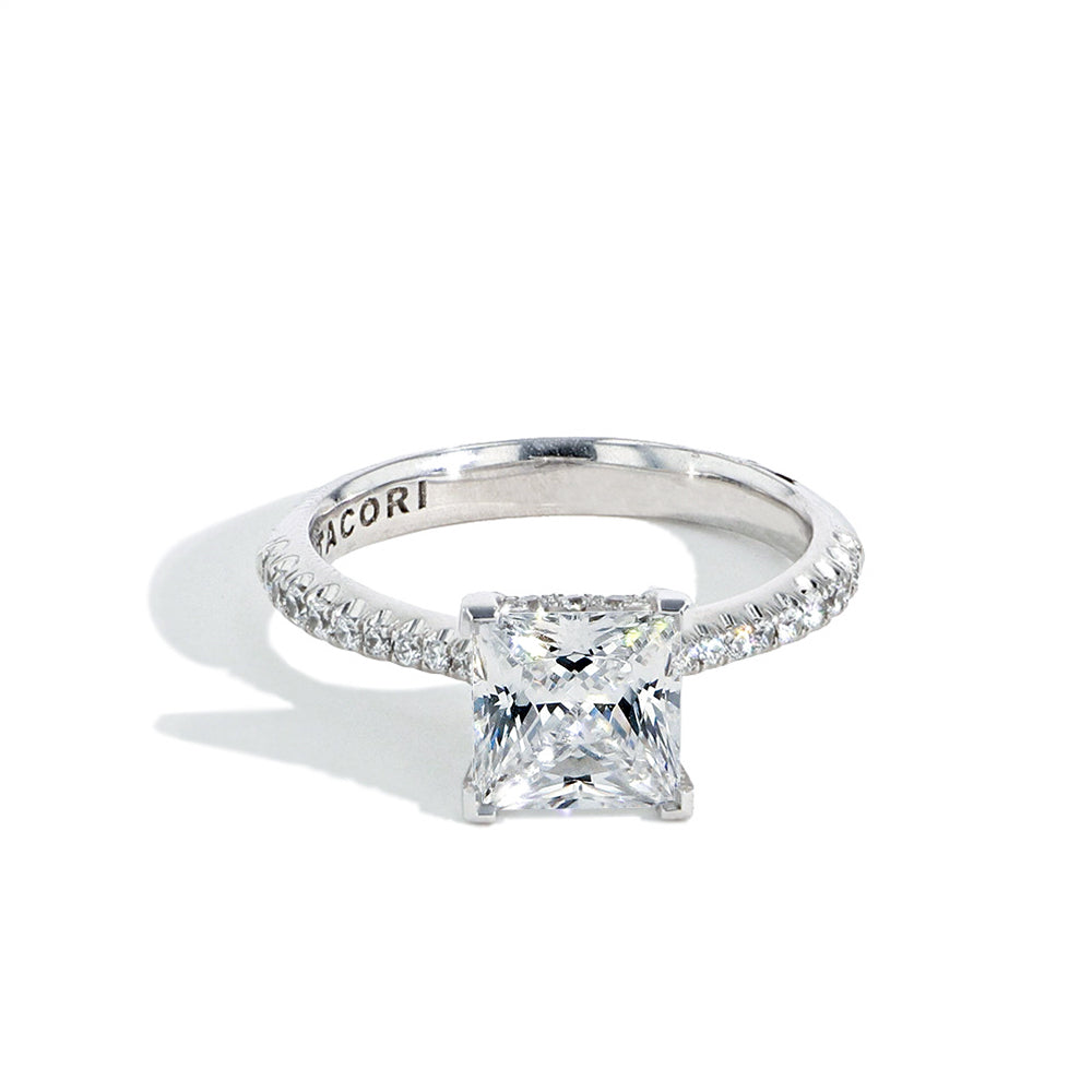 Tacori Royal T Princess Cut Hidden Halo Pave Engagement Ring Setting