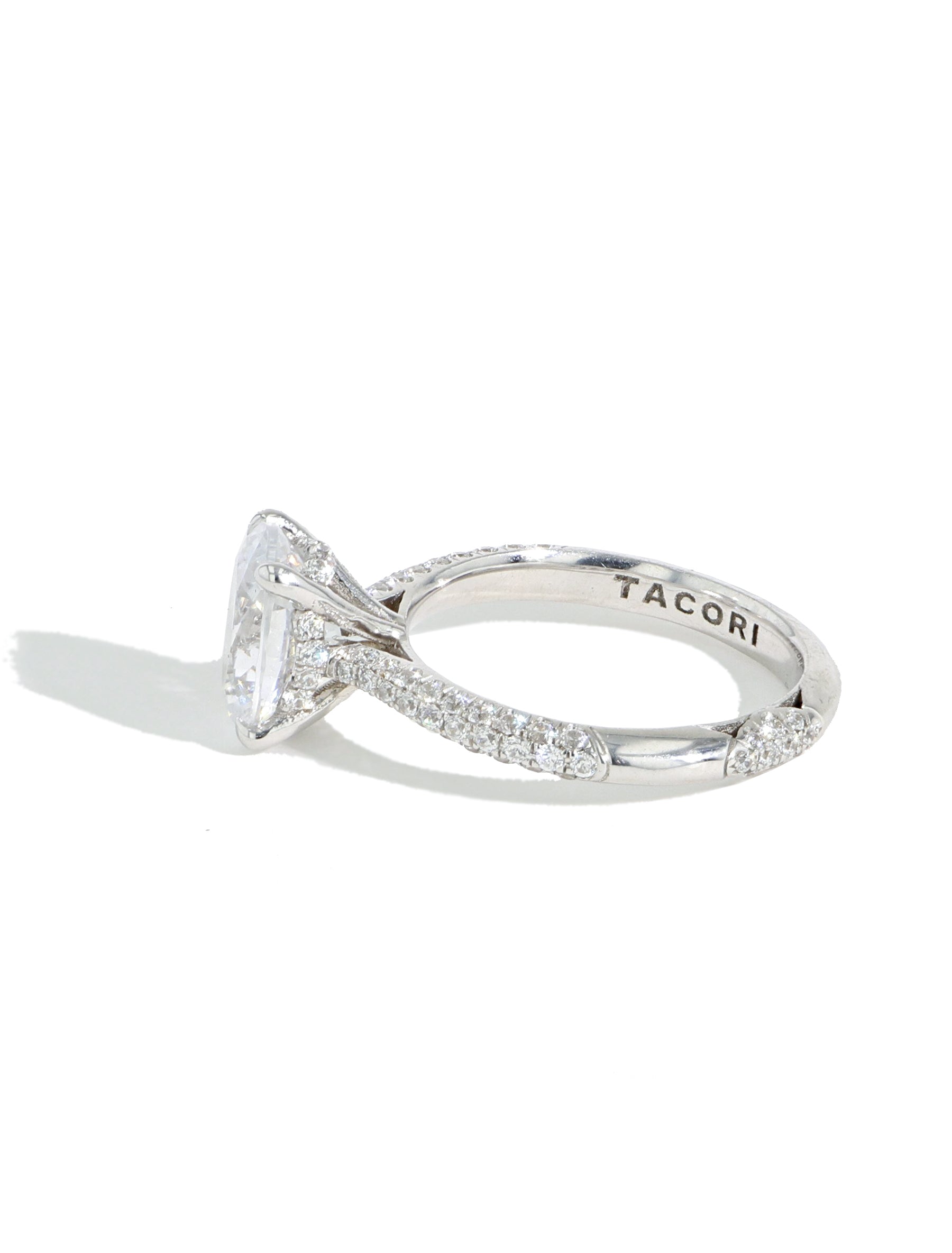 Tacori Royal T Oval Pave Hidden Halo Engagement Ring Setting