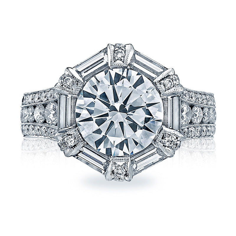 Tacori HT2603RD RoyalT Baguette Bloom Channel Set Engagement Ring Setting