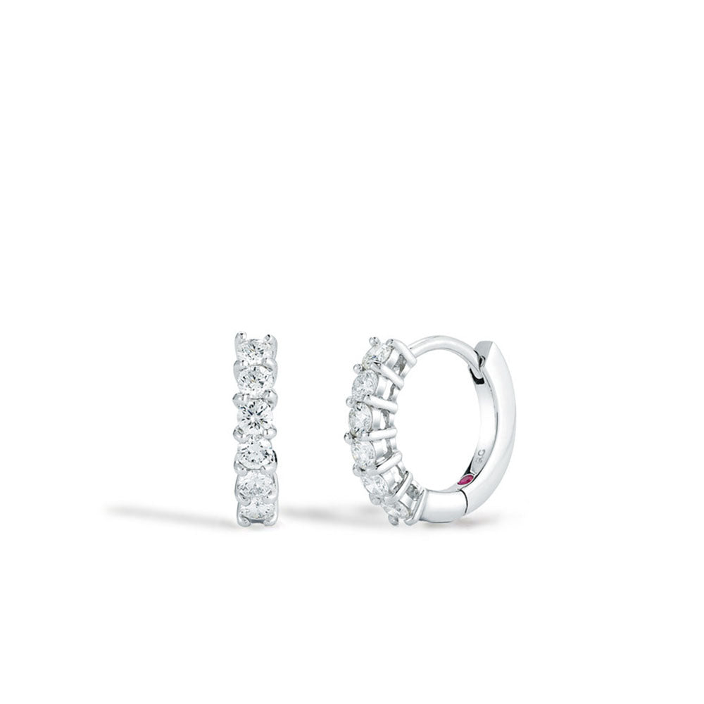 Roberto Coin White Gold Diamond Huggie Earrings Hoop