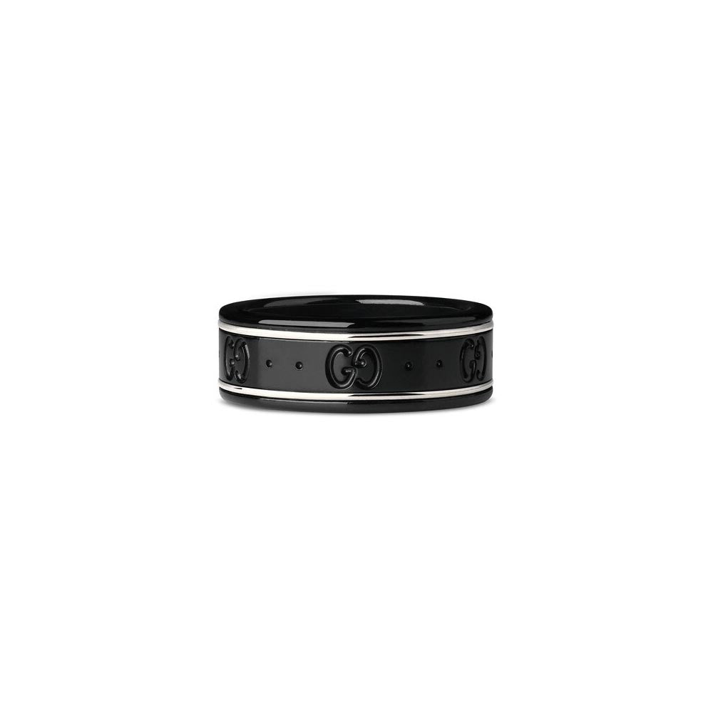 Gucci Black Icon Thin Band in White Gold
