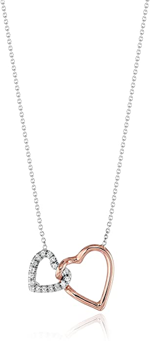 Roberto Coin Tiny Treasures Two-Tone Double Heart Pendant Necklace