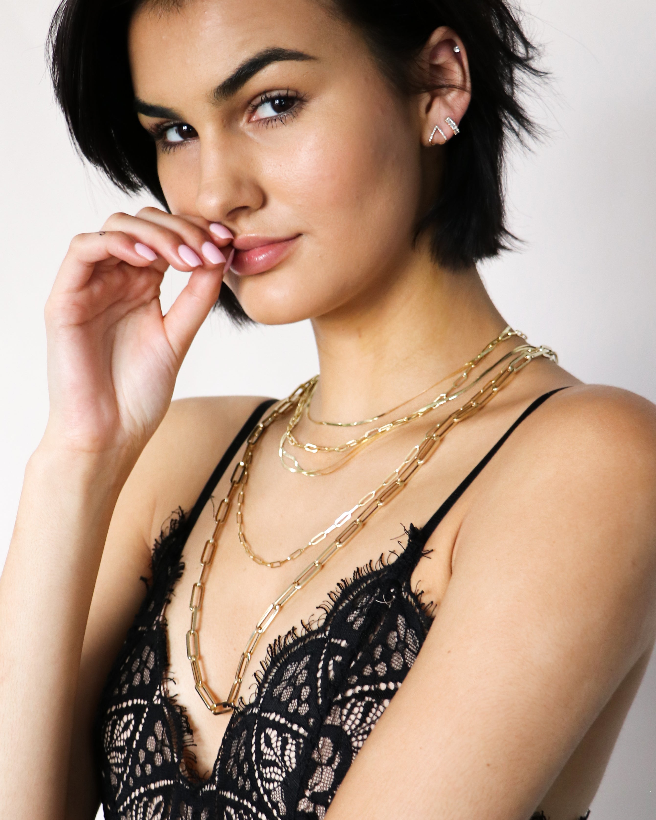 Dainty Paper Clip Link Necklace - 3.3mm