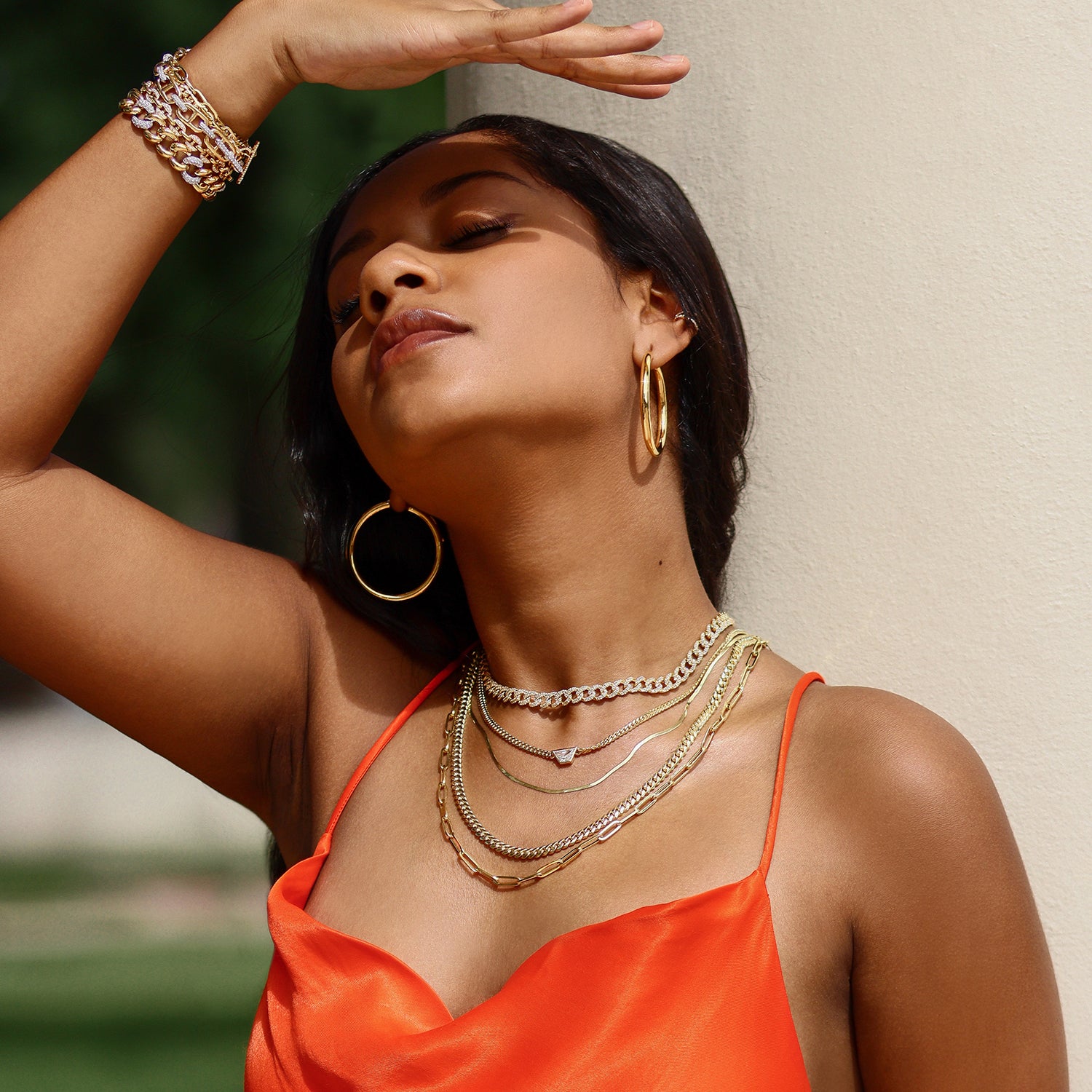 Trapezoid Diamond Bezel Cuban Link Necklace