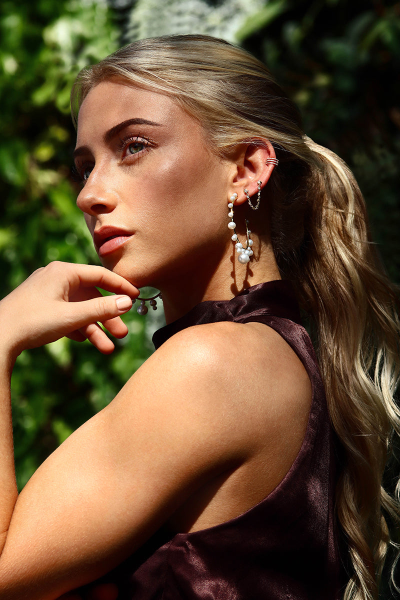 Carbon & Hyde Sparkler Double Earring Chain